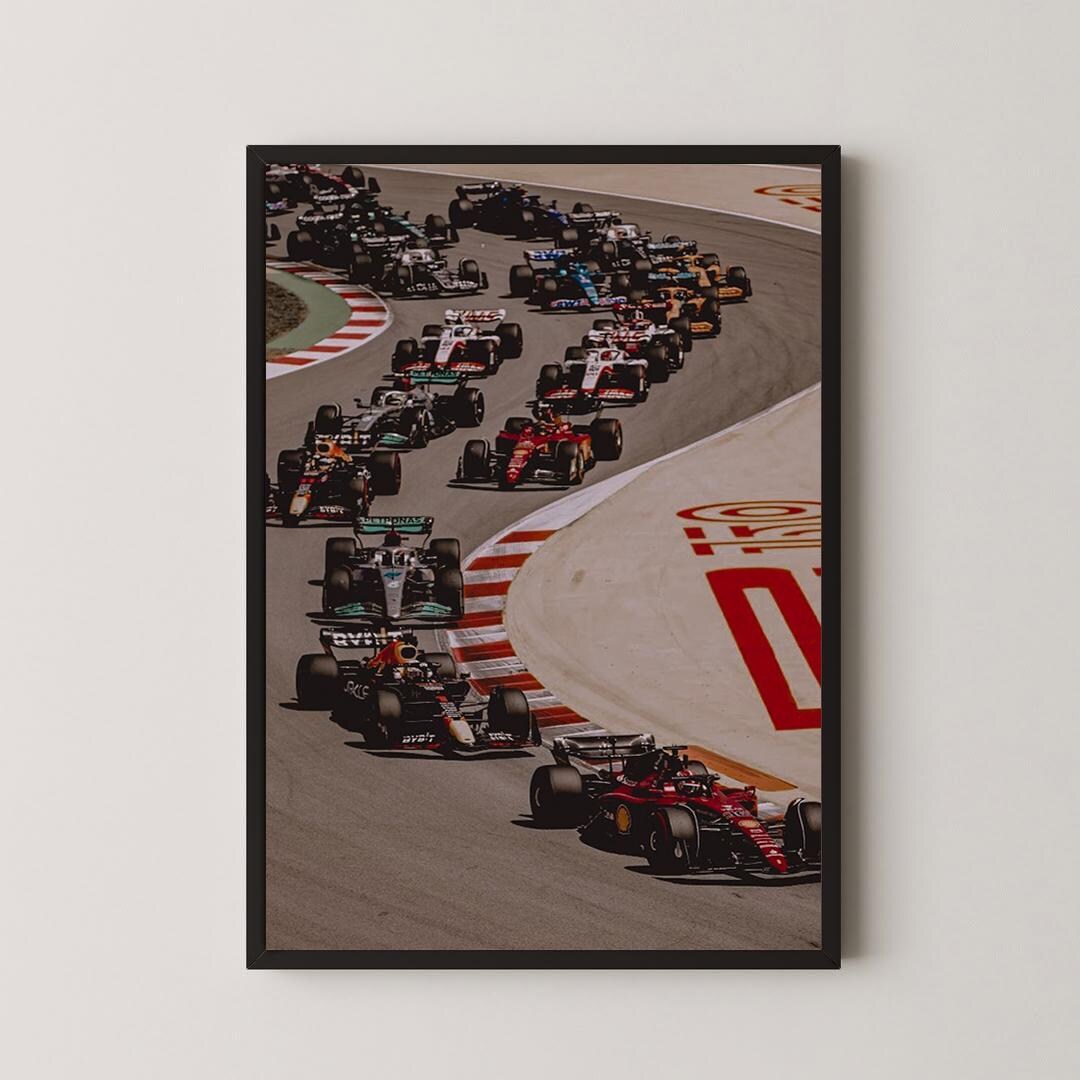 Formula One Car Racing Poster F1 Racing Poster, Formula 1 Cars Wall Art, Motorsport Race Track Print ...