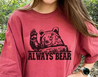 Comfort Colors Youth Tee, I Choose The Bear, Feminist Shirt for Girls, Women's Rights We Wear Red, Popular Trendy Internet Meme Bear Vs Man