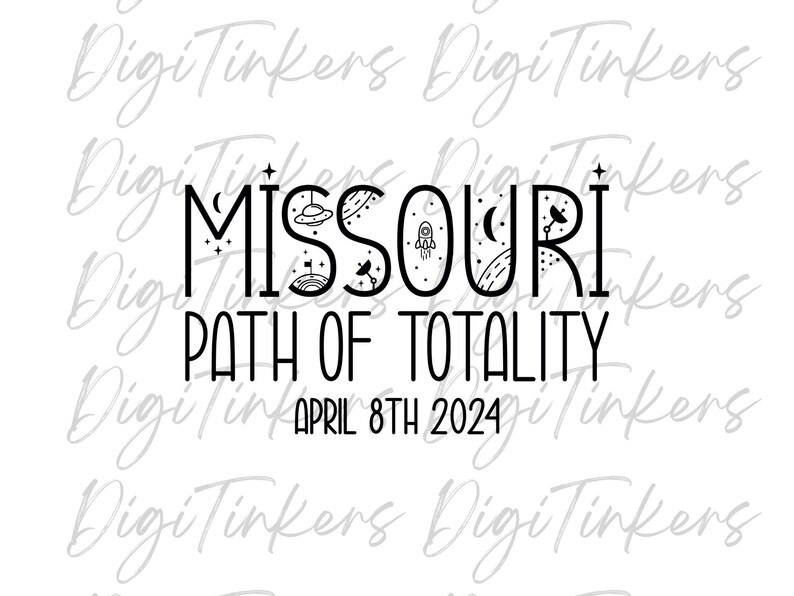State of Missouri Path of Totality Solar Eclipse April 8th 2024