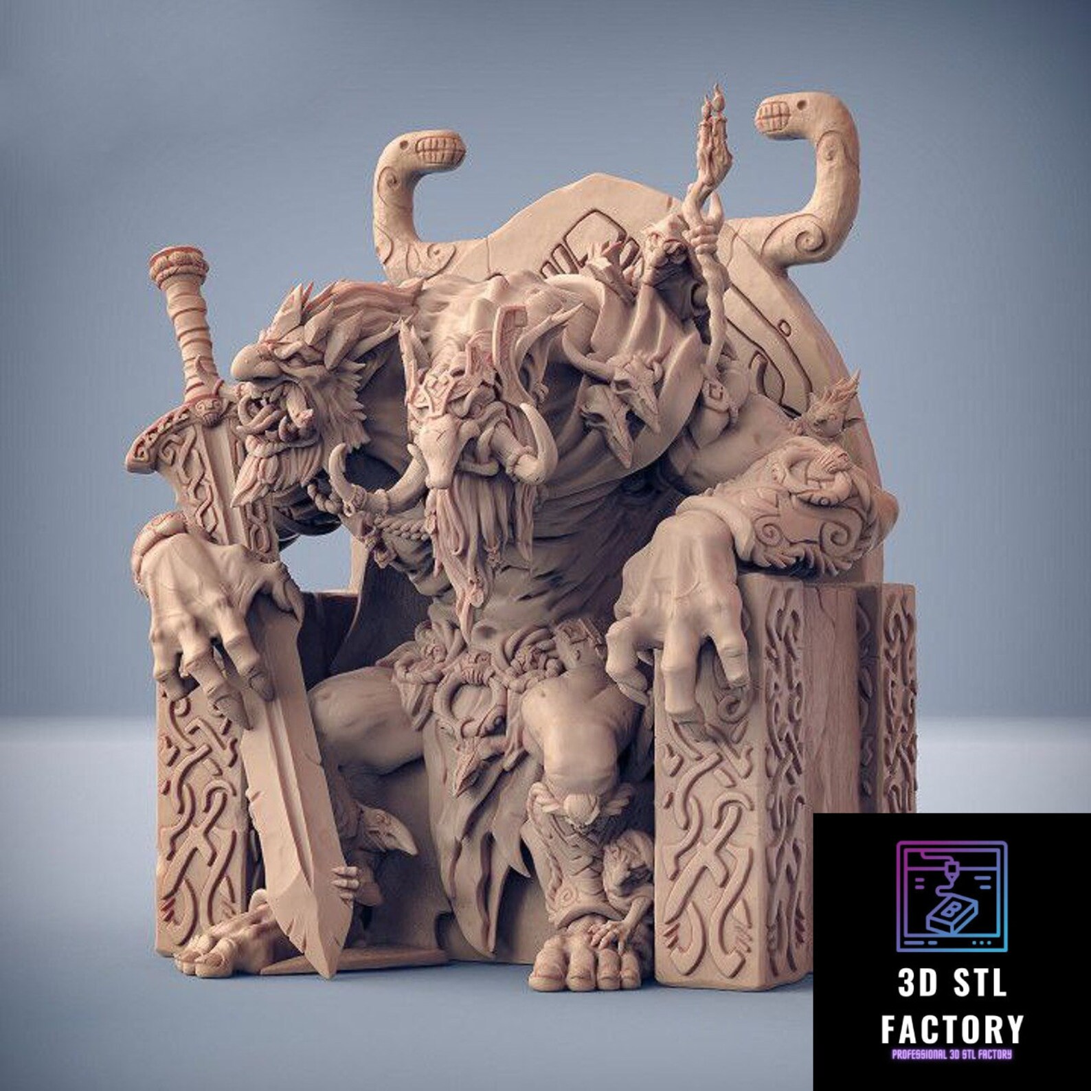 Drungvandel Trollking 3D Stl File Troll King With Throne Stl Etsy