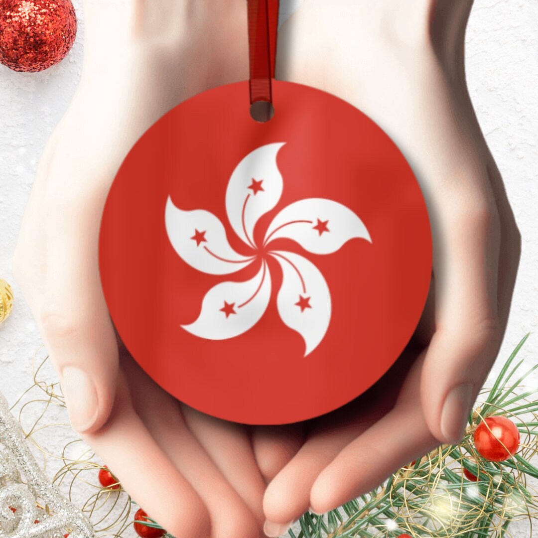 Hong Kong Flag Christmas Tree Ornaments Hong Kong Travel Etsy