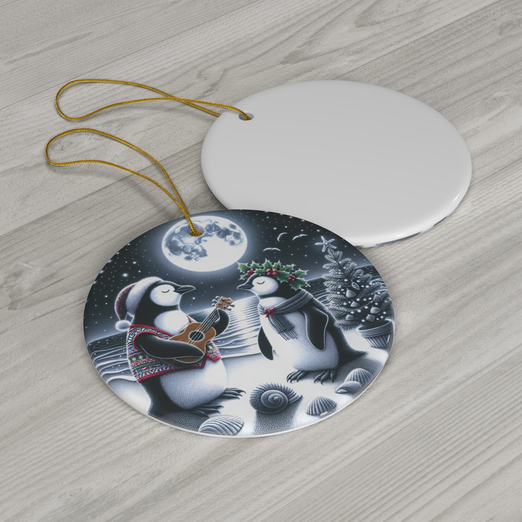 Discover Ornament for Christmas Couple, Elegant Penguin Design