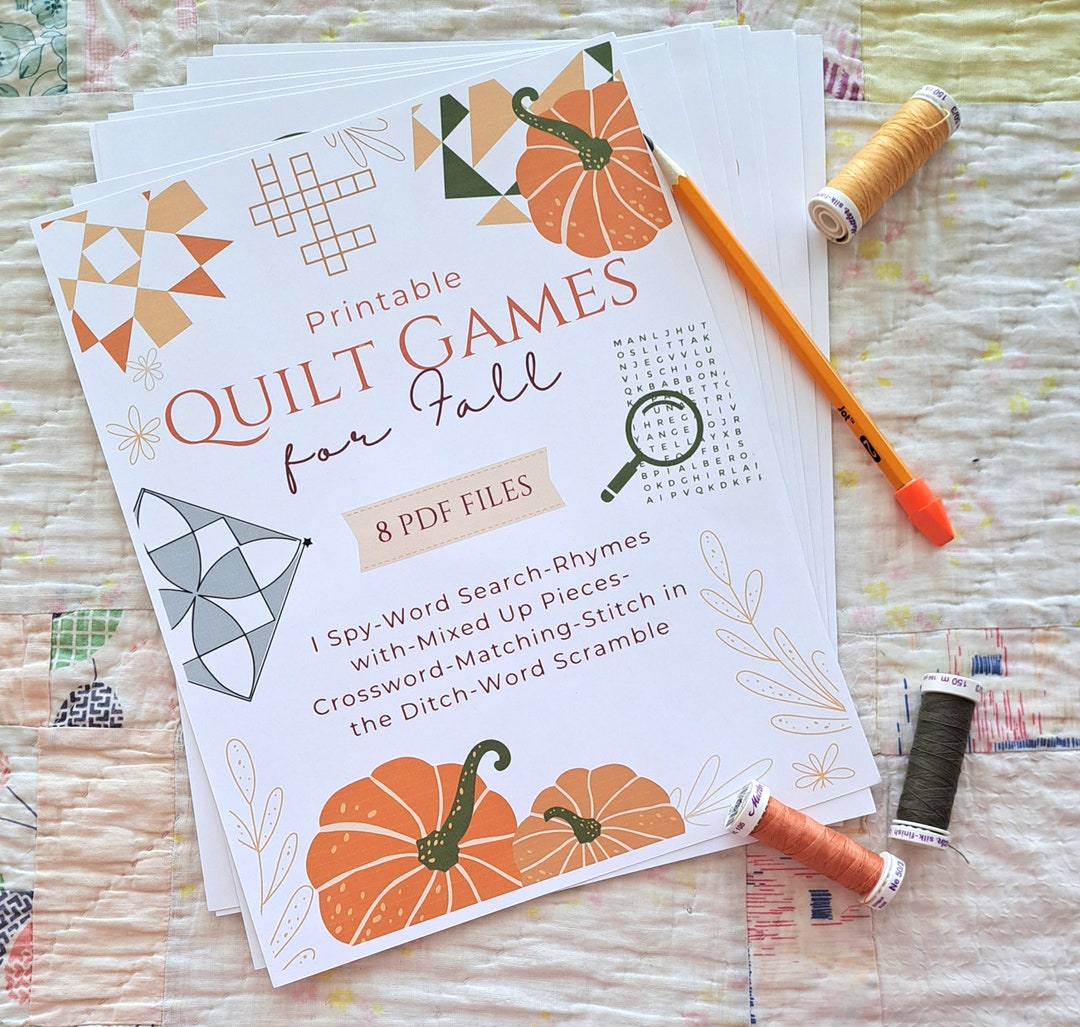 Quilt Games for Fall Printable Puzzles and Games for Etsy