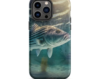 Striped Bass Blended Art Tough iPhone case | Phone Cases | Gifts for Fishermen | Tech Accessories