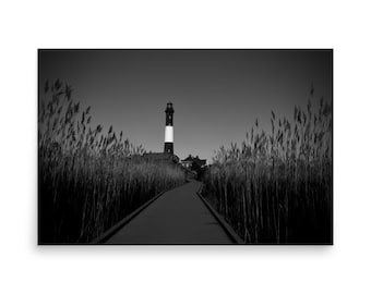 Fire Island Lighthouse | Black and White Photography Print | Long Island Coastal Wall Art