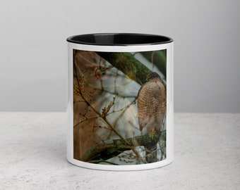 Sharp-Shinned Hawk Mug with Color Inside | Ceramic Mugs | Gifts for Outdoors Lovers | Gifts for Birdwatchers