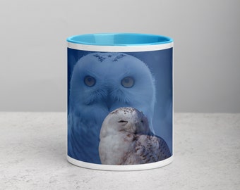 Snowy Owl Mug with Color Inside | Ceramic Mugs | Gifts for Outdoors Lovers | Gifts for Birdwatchers