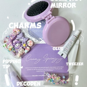 Decoden-bouwpakket voor compacte spiegel |  Decoden-decoratie voor gepersonaliseerde cadeaus, meisjes, feestjes, besties, leuk/ creatief cadeau-idee