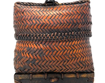Hard-to-Find Vintage Philippine Tupil (Lunch/Rice) Basket