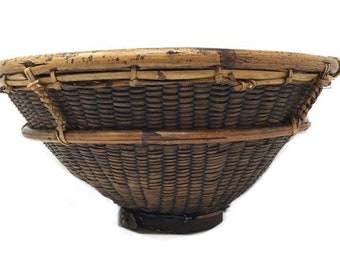 Vintage Philippine Round Labba Basket