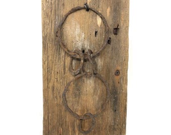 Vintage Maine Scallop Draggers Mounted on Rustic Wood - 11.5" H X 6.75" W