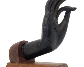 Antique 19th Century Thai Bronze Buddha Hand with 'Dhyani Mudra' Gesture (Zen/Meditative)