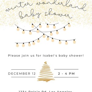 Editable Winter Wonderland Baby Shower Electronic Invitation Customizable Digital Baby Shower Invite Downloadable Invitation Template image 9