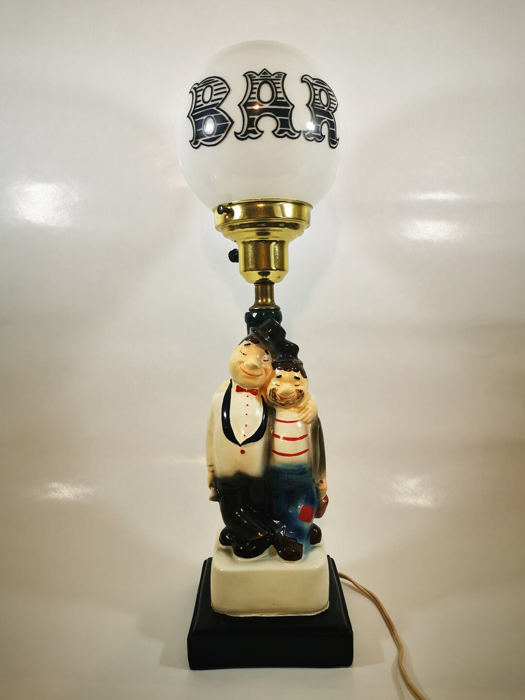 Unique Vintage Laurel and Hardy Bar Lamp Works Very Well Etsy