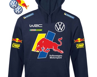 Sudadera con capucha y bolsillo grande réplica VOLKSWAGEN rally CORSE + 3 pegatinas gratis