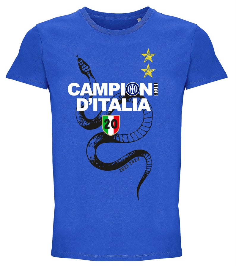 T-shirt INTER campione d'ITALIA internazionale MILANO scudetto calcio serie A italiano Blu