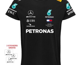 T-shirt  MERCEDES F1 replica  AMG auto  + 3 stickers in omaggio