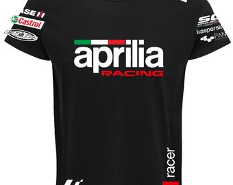 APRILIA racing italie t-shirt Moto gp être une chemise de course + 3 autocollants GRATUITS