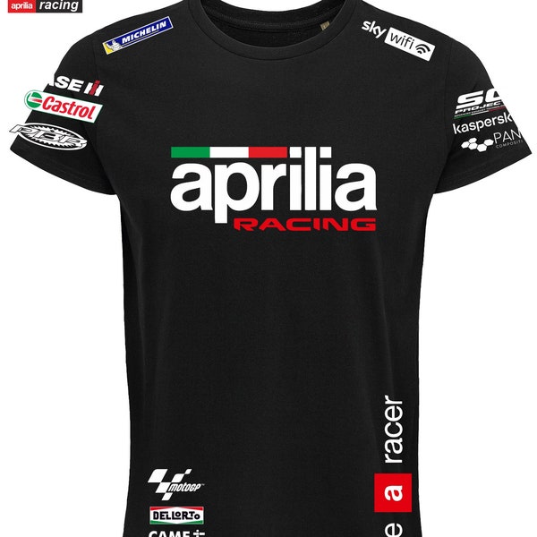 Tshirt APRILIA racing italia Moto gp maglia be a racer+ 3 adesivi In OMAGGIO