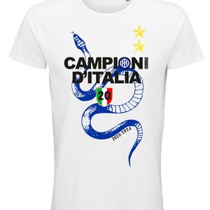 T-shirt INTER campione d'ITALIA internazionale MILANO scudetto calcio serie A italiano Bianco