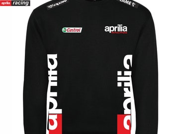 Sudadera cuello redondo APRILIA racing italia Moto gp be a racer + 3 pegatinas GRATIS