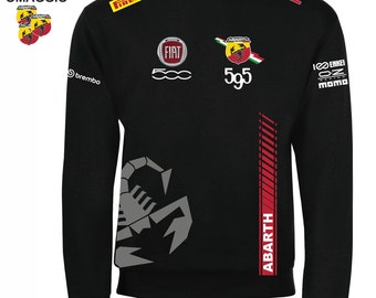 Sudadera ABARTH 595 fiat 500 rally motosport race negra + 3 pegatinas GRATIS