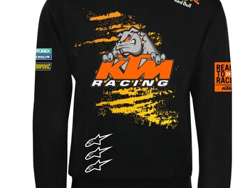 Sudadera moto KTM Bulldog ENDURO motocross estampada negra + 3 pegatinas GRATIS