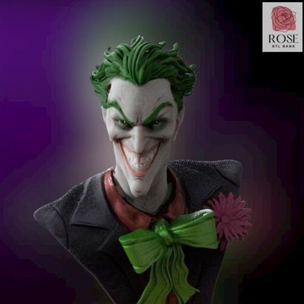 Joker 3D Printer STL File, High Quality 3D Printer STL File, 3D Printable STL File