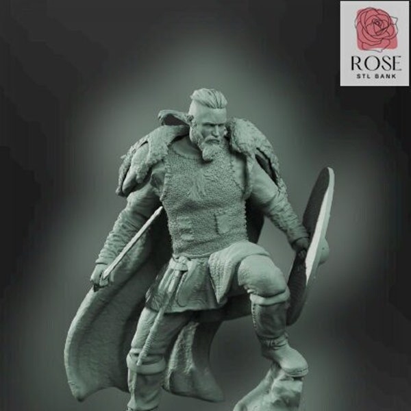 Vikings Ragnar Lothbrok 3D Printer STL File, High Quality STL File, 3D Printable STL File