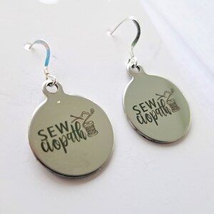 SEWciopath Ohrringe l Geschenk für Näher l Geschenk für Näher l Geschenk für Handwerker l Sterling Silber Ohrringe