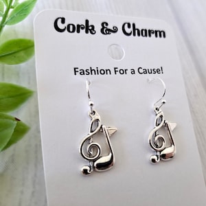 Musiknoten Duo Silber Ohrringe l Neuheit Ohrringe l Geschenk für Musiker l Geschenk für Sänger l Musik Ohrringe l Sterling Silber Ohrringe