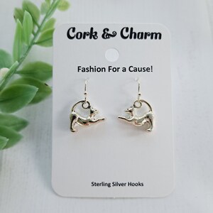 Silver Cats Stretching 3D Silver Earrings l Cat Lovers Gift l Cat Mom Gift l Gift for Vet l Sterling Silver Earrings