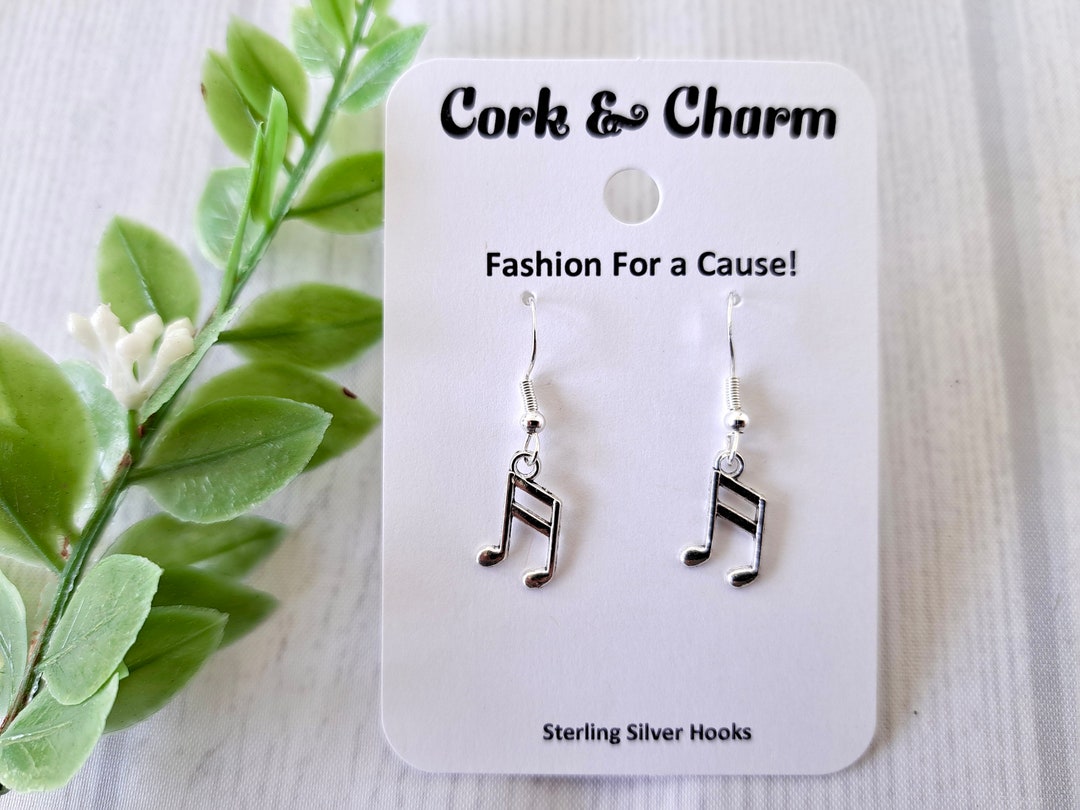 Notes Earrings Music Note Silver Earrings L Novelty Earrings L Gift for Musicians L ...