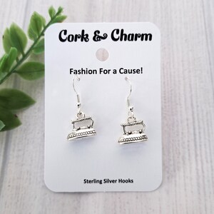 Silver Iron Earrings l Gift for Sewers Sewists l Gift for Crafters Knitters Crocheters l Sterling Silver Earrings