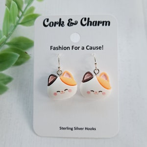 Calico Cat Head Silver Earrings l Cat Lovers Gift l Cat Mom Gift l Gift for Vet l Sterling Silver Earrings