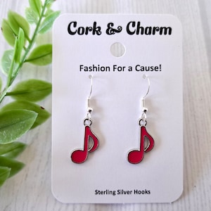 Rosa Musik Note Silber Ohrringe l Neuheit Ohrringe l Geschenk für Musiker l Geschenk für Sänger l Musik Ohrringe l Sterling Silber Ohrringe