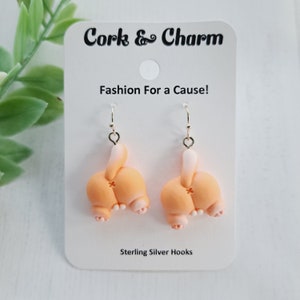 Orange Cat Back Tail Behind Silver Earrings l Cat Lovers Gift l Cat Mom Gift l Gift for Vet l Sterling Silver Earrings