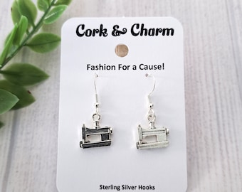 Silver Mini Sewing Machine Earrings l Gift for Sewers l Gift for Sewists l Gift for Crafters l Novelty Earrings l Sterling Silver Earrings