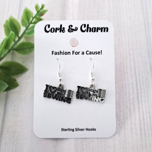 Ich liebe nähen Silber Ohrringe l Geschenk für Näher l Geschenk für Näher l Geschenk für Handwerker l Neuheit Ohrringe l Sterling Silber Ohrringe