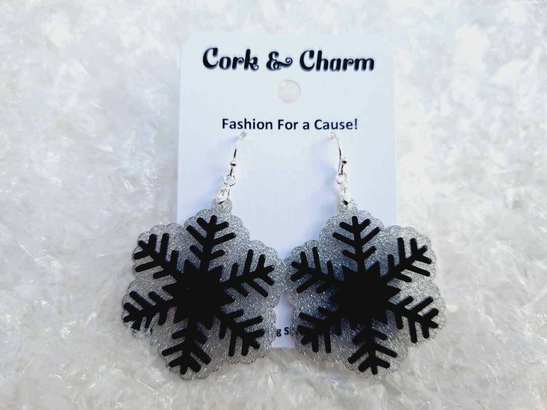 Winter Snowflake Earrings For Women - Acrylic Dangle Earrings Christmas Holiday Gift - View #5