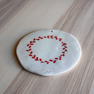 Handmade Ceramic Floral Serving Plate, Wall Decoration