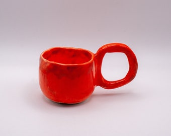 Handmade Ceramic Red Espresso Mug