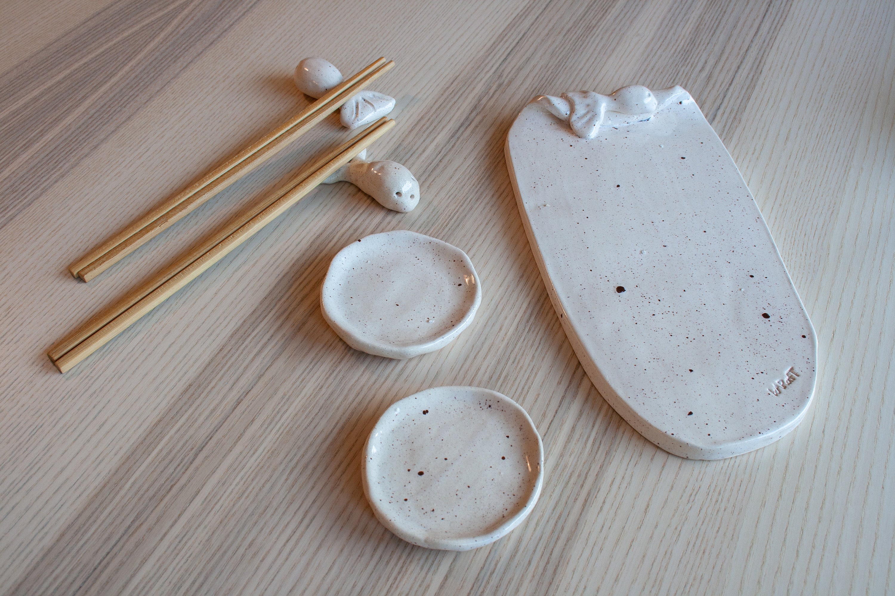 Beach Ware, Sushi Set 7x 4 Made With 2 Clays 