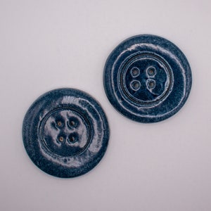 Handmade Ceramic Round Button (2 pcs)