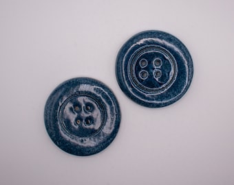 Handmade Ceramic Round Button (2 pcs)