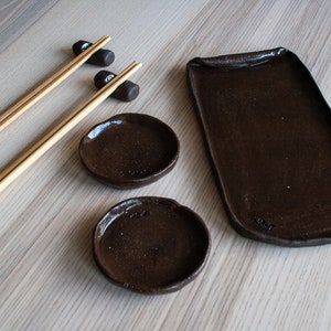 Handmade Stoneware Sushi Serving Set