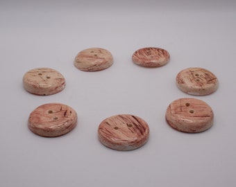 Handmade Ceramic Round Button (4 pcs)