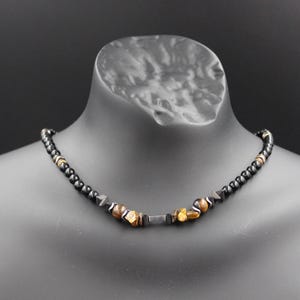 Tiger&#39;s Eye and Hematite Necklace - Natural Stones