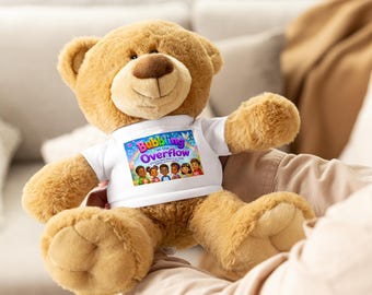 Bubbling in the overflow Teddy bear with a t-shirt