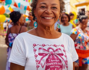 Breast Cancer Survivor Shirt, Pink Bell, I Rang the Bell T-Shirt, Chemo Completion Gift, Pink Ribbon Cancer Awareness Tee
